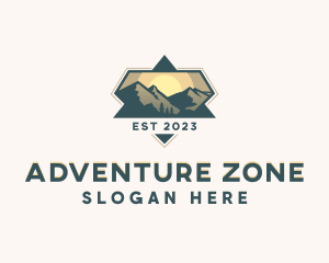 Mountain Hiking Adventure logo design