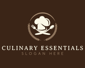 Kitchen Chef Hat Cutlery logo design