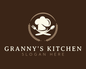 Kitchen Chef Hat Cutlery logo design