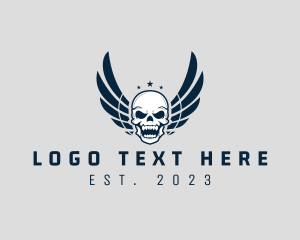Rock - Wing Skull Rider logo design