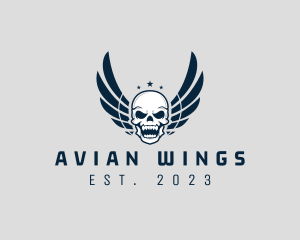 Wing Skull Rider logo design