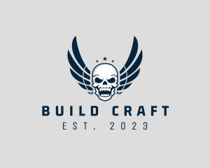 Wing Skull Rider logo design