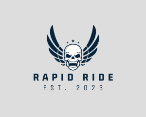 Wing Skull Rider logo design