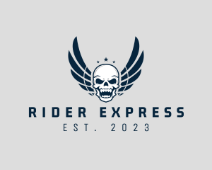 Rider - Wing Skull Rider logo design