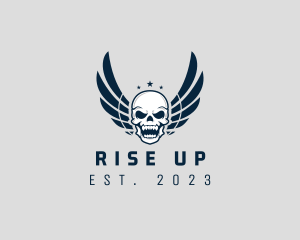 Wing Skull Rider logo design