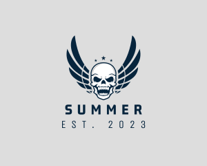 Wing Skull Rider logo design