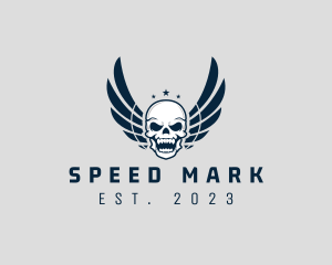 Wing Skull Rider logo design