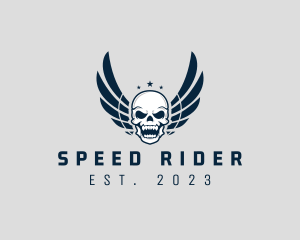 Wing Skull Rider logo design