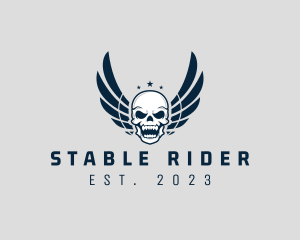 Wing Skull Rider logo design