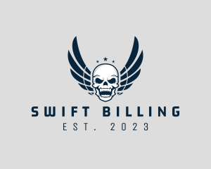 Wing Skull Rider logo design