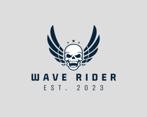 Wing Skull Rider logo design