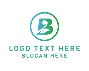 Green Flower - Floral Letter B logo design