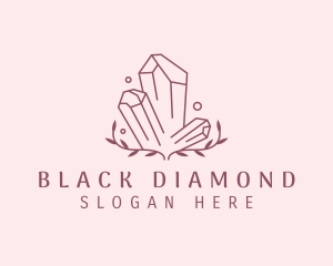 Leaf Diamond Crystals logo design