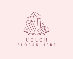 Upscale - Leaf Diamond Crystals logo design