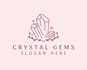 Leaf Diamond Crystals logo design