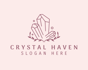 Crystals - Leaf Diamond Crystals logo design