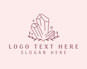 Crystals - Leaf Diamond Crystals logo design