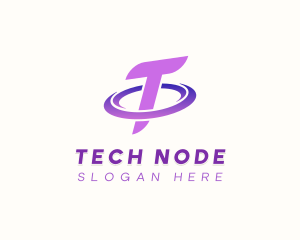 Tech Orbit Letter T logo design