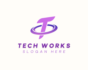 Tech Orbit Letter T logo design