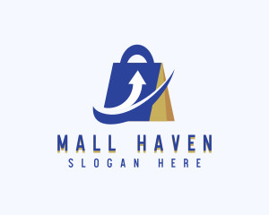 Ecommerce Shopping Arrow Bag logo design