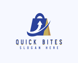 Ecommerce Shopping Arrow Bag logo design