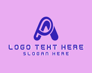 Letter Mark - Digital Technology App Letter A logo design