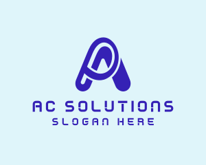 Digital Technology Letter A logo design