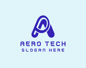 Digital Technology Letter A logo design