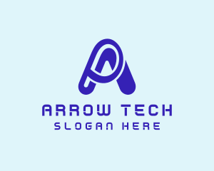 Digital Technology Letter A logo design