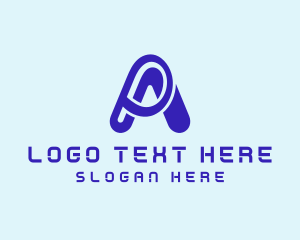 Letter A - Digital Technology App Letter A logo design