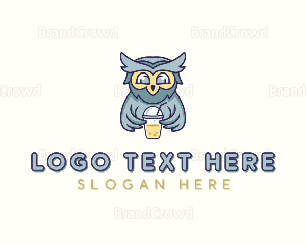 Owl Boba Beverage Logo