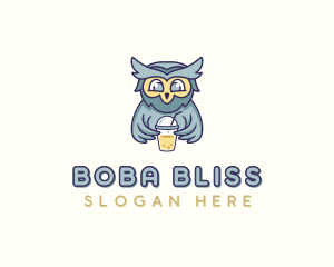 Boba - Owl Boba Beverage logo design