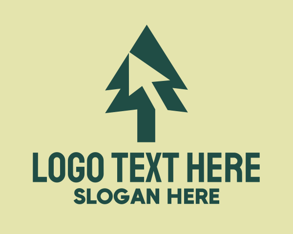 Botanical - Pine Tree Cursor logo design