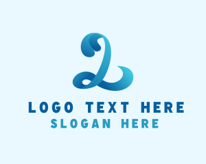 Pool - Water Wave Letter L logo design