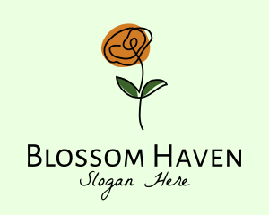 Flowering - Daisy Flower Line Art logo design