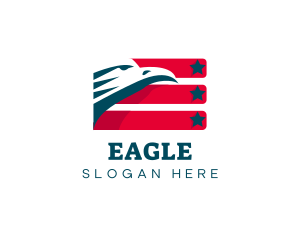 Eagle Flag Patriot logo design