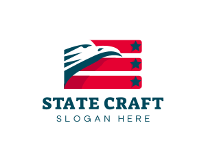 State - Eagle Flag Patriot logo design