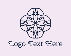 Retreat - Black Floral Pattern logo design