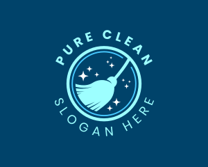 Housekeeping Broom Clean logo design