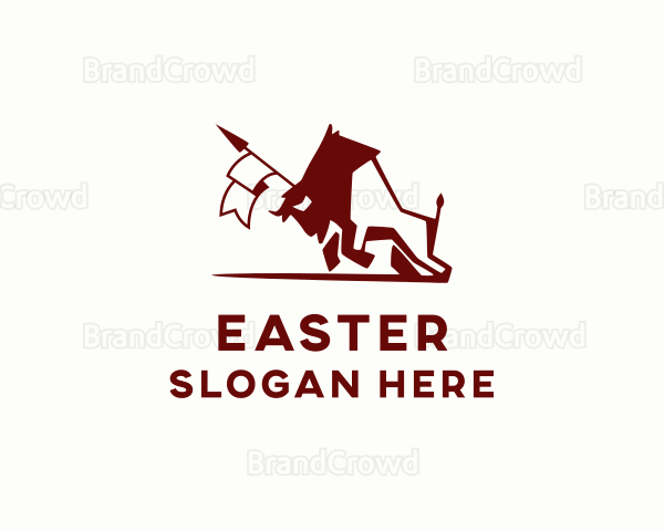 Bison Flag Spear Logo