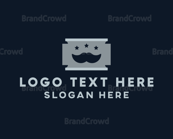 Moustache Shaving Razor Blade Logo