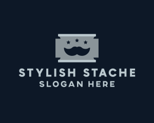 Moustache - Moustache Shaving Razor Blade logo design