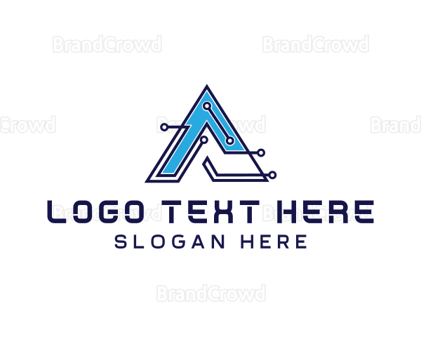 Circuit Tech Letter A Logo