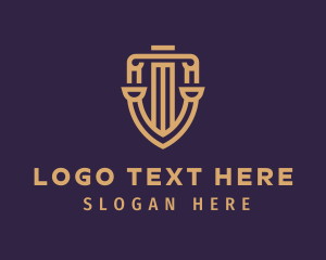 Law - Gold Court Pillar logo design