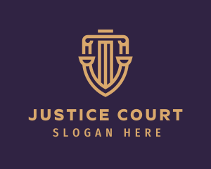 Court - Gold Court Pillar logo design