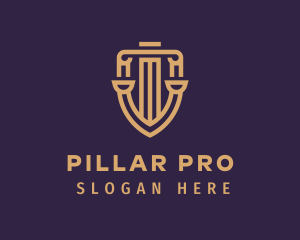 Gold Court Pillar logo design