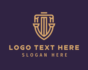 Scale - Gold Court Pillar logo design