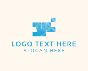 Interior Design - Blue Glass Tiles logo design