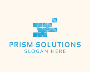 Prism - Blue Glass Tiles logo design