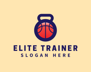 Kettlebell Basketball Gym logo design